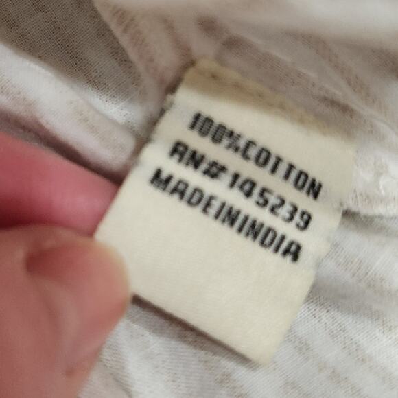 Sim & Sam Cottagecore Blouse Puff Sleeve Square Neck Striped White Tan Medium - Picture 7 of 8